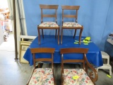 SET OF 4 MAHOGANY DINING CHAIRS- ONE IS CAPTAIN