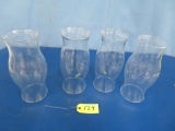 4 GLASS CHIMNEYS  12