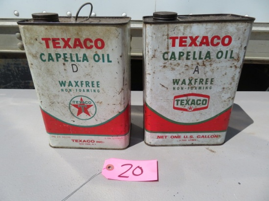 2 TEXACO OIL CANS FULL