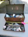 METAL CRAFTSMAN TOOL BOX W/ ELECTRICAL ITEMS