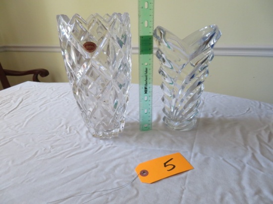 heavy Gorham and Wyndham glass vases
