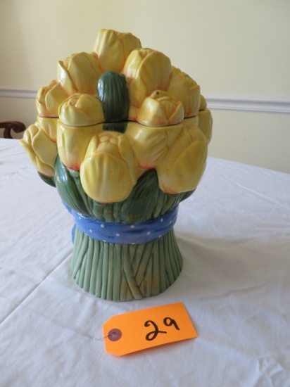 12" tall tulip cookie jar