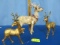 2 GOLD REINDEER AND DEER MADE OF BARK