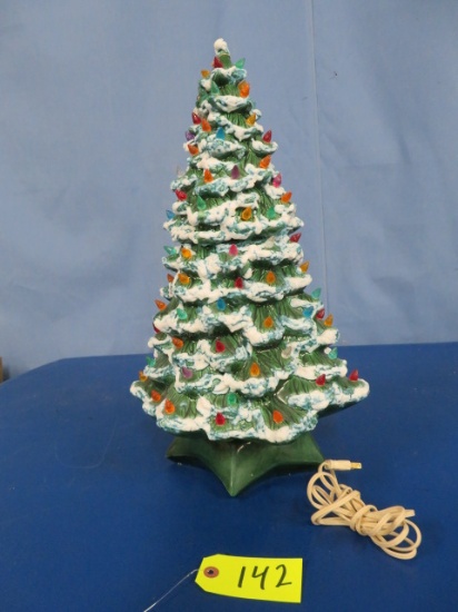 CERAMIC LIGHTED CHRISTMAS TREE 22" T