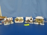 4 THOMAS KINKADE CHRISTMAS LIGHTED VILLAGES