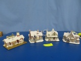 4 THOMAS KINKADE LIGHTED CHRISTMAS VILLAGES