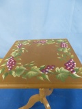 SMALL TABLE W/ PAINTED TOP  22 X 12