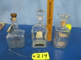 3 LIQUOR DECANTERS - JACK DANIELS & EVAN WILLIAMS