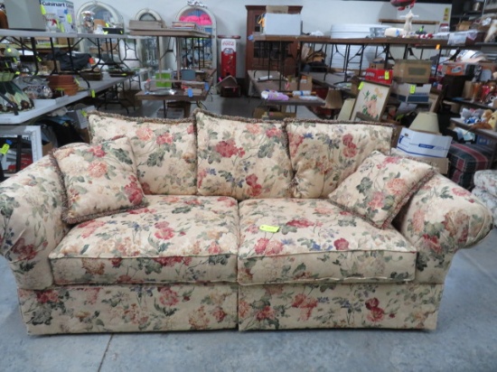 CLEAN FLORAL SOFA  8 FT.