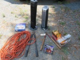 2 PRUNERS, LASKO HEATERS, BURNER, DROP CORDS