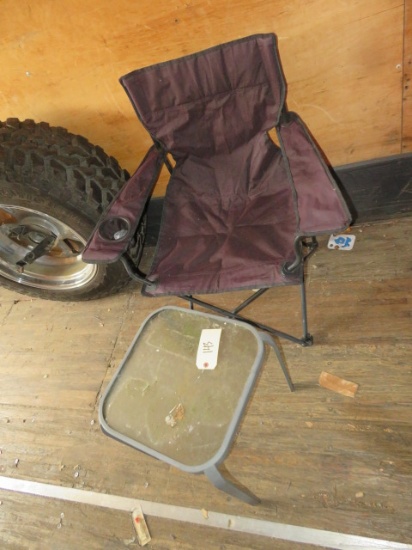 FOLD OUT CAMPING CHAIR AND MINI TABLE