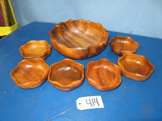 HAND CRAFTED MONKEY POD WOODEN BOWLS MADE IN HAWAII