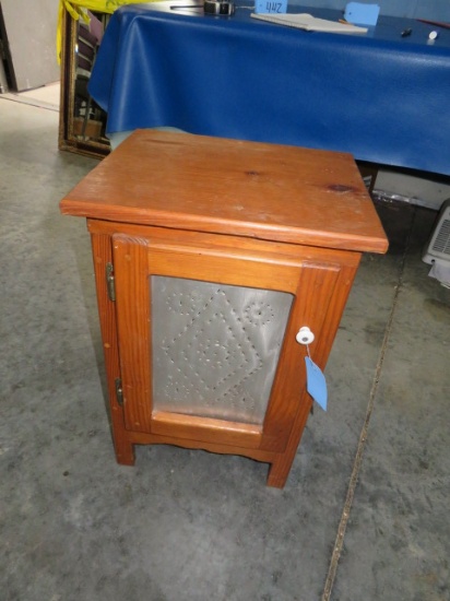 SMALL CABINET CABINET W/ TIN DOOR   24 X 16 X 13