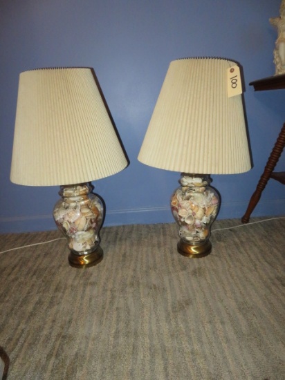 PAIR OF SEASHELL TABLE LAMPS  31"