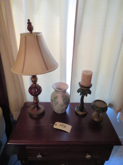 SMALL LAMP AND CANDLE HOLDERS