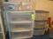 PLASTIC STORAGE CONTAINERS W/ CONTENTS