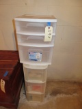 PLASTIC STORAGE CONTAINERS W/ CONTENTS