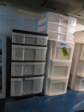 PLASTIC STORAGE CONTAINERS W/ CONTENTS