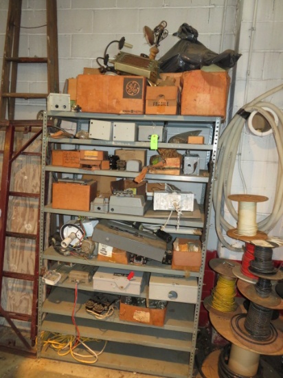 RACK AND CONTENTS OF ELECTRICAL SUPPLIES
