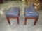 PAIR OF LEATHER LOOK OTTOMANS