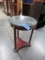 ROUND MARBLE TOP PEDESTAL TABLE  17 X 25