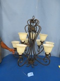 LRG. METAL CHANDELIER W/ GLOBES