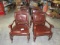 4 ROLLING LEATHER ARM CHAIRS