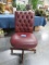 ROLLING LEATHER OFFICE CHAIR W/ TUFTED BACK