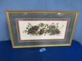 SIGNED AND FRAMED GRAPEVINE PRINT  37 X 22