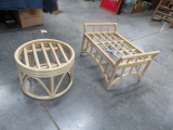 2 BAMBOO OTTOMANS- NO CUSHIONS