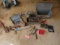 METAL TOOL BOX, BELT SANDER, MISC HAND TOOLS