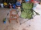 TWO STEP LADDER, CAMP CHAIR AND NEW WASH BRUSH