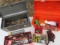 TWO TOOL BOXES W/ HARDWARE AND HATCHET
