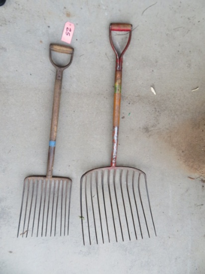 TWO MULCH FORKS