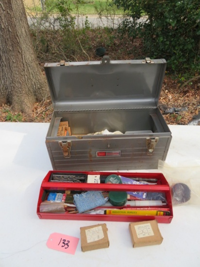 CRAFTSMAN METAL TOOL BOX W HAND TOOLS AND MORE!