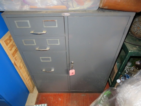 METAL CABINET W/ LOCKING DOOR 30X17X36" HAS KEY