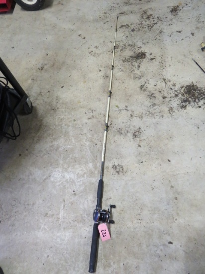 WHITE RINO FISH POLE W/ ABU GARCIA AMBASSADEUR 550 PLUS REEL