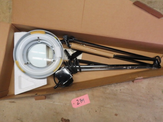 LIGHTED MAGNIFIED GLASS - WALL MOUNT W SWING ARM