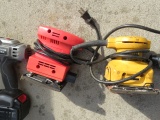 PORTER CABLE 18V CORDLESS DRILL,  DEWALT PALM SANDER