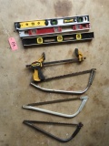 3 BOW  SAWS, 3 LEVELS & 1 CLAMP