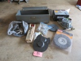 TOOL BOX W GRINDING WHEELS, NEW CRAFTSMAN WIRE WHEEL BRUSH