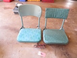 TWO VINTAGE FOLD OUT CHAIRS & VINTAGE SERRA CLASIC PENDANT