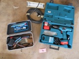 MAKITA 9.6V CORDLESS DRILL, TWO BATTERIES, CHARGER & CASE