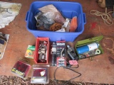 TRAILER LIGHTS, TORCHES W CANISTERS, DRILL, SOCKETS