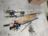MISC LOT FISHING POLES, REELS AND LURES