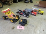 SHELL FUEL TRUCK, DUMP TRUCK, TOW TRUCK AND REMOTE CAR