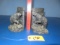 PAIR OF HEAVY BEAR BOOK ENDS-