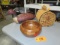 WOODEN DUCK, BARREL DECOR AND WOOD BOWL