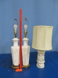 3 LAMPS- TWO WITH NO SHADE