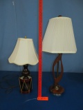 TWO TABLE LAMPS AND SHADES